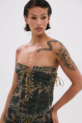 DOWN AND DIRTY CAMO CORSET