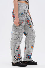 ARBOREAL DENIM CARGO PANTS