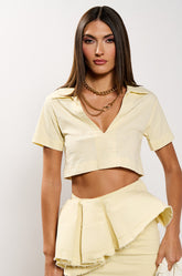 OCEAN BREEZE SHORT SLEEVE STRETCH LINEN COLLARED SHIRT
