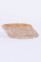 10 RHINESTONE MEMORY WIRE BANGLE