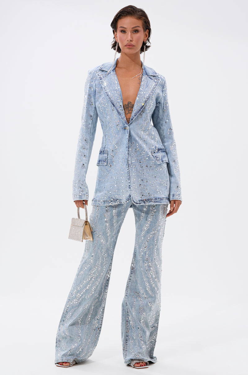 DIAMONDS DANCING DENIM BLAZER