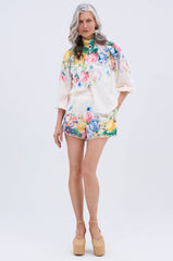 ROSE FLORAL BUTTON DOWN