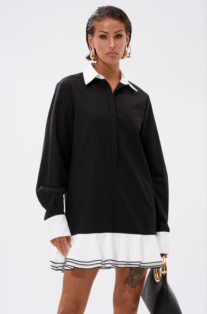 ALWAYS CLASSY POPLIN SHIRT DRESS