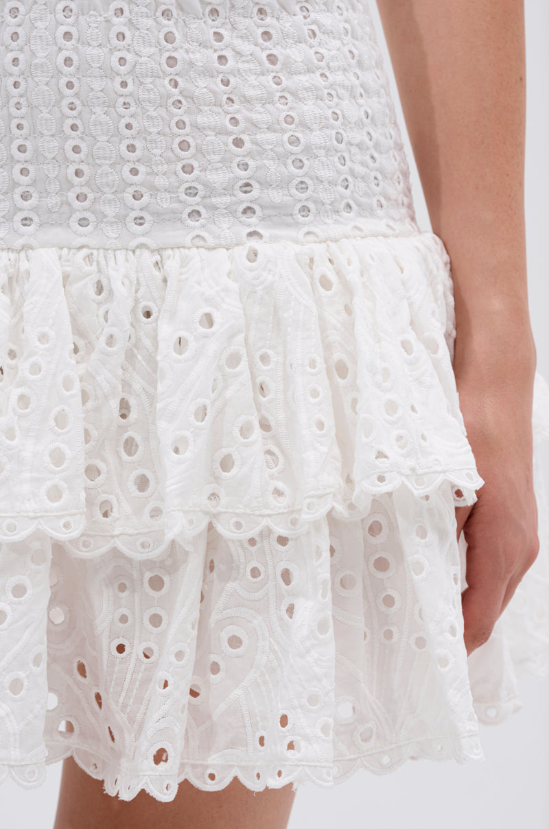 LETS GO TO THE BEACH RUFFLE MINI DRESS