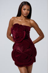 FLOWER POWER VELVET MINI DRESS