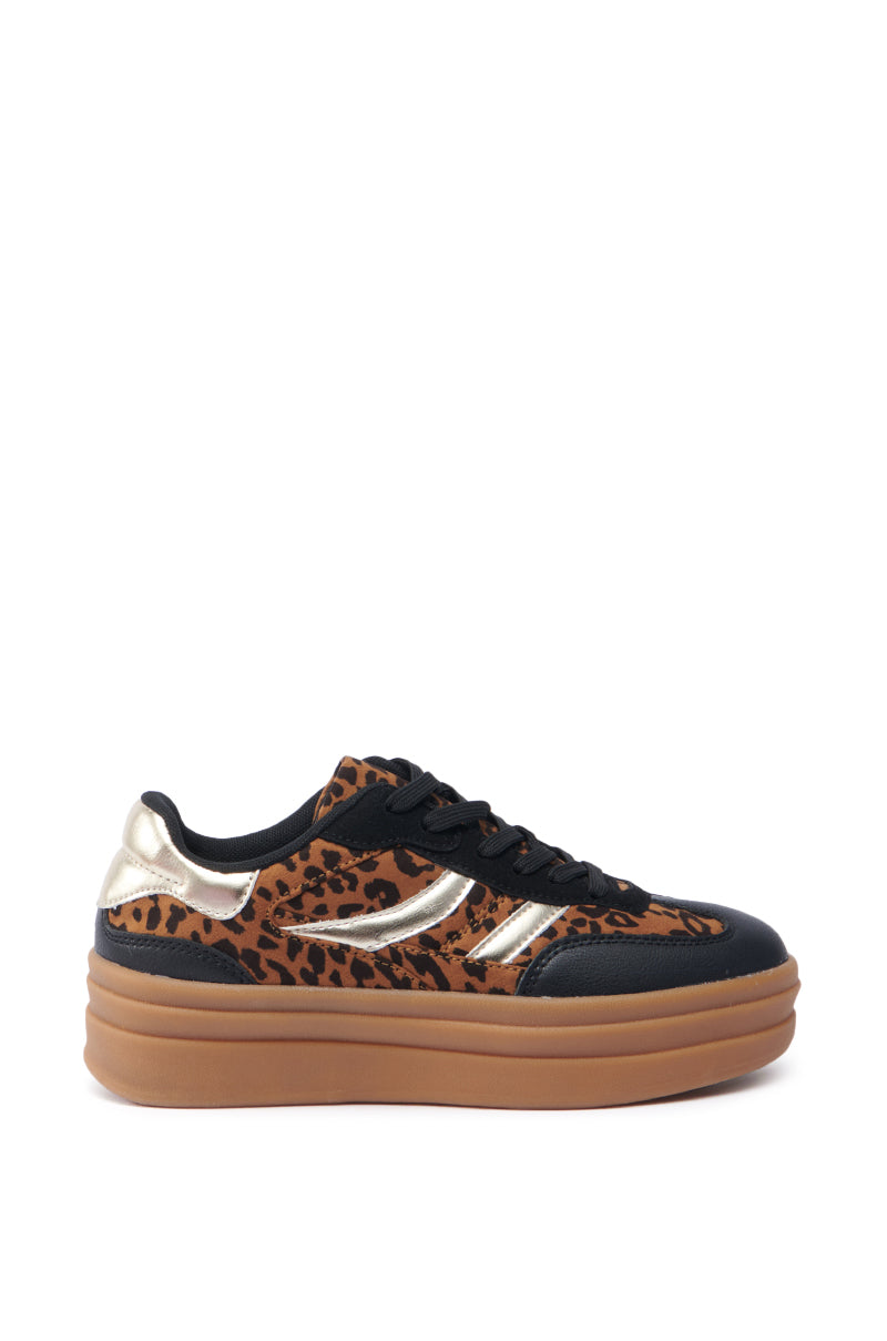 AZALEA WANG ALPACA MULTI LEOPARD PLATFORM SNEAKER