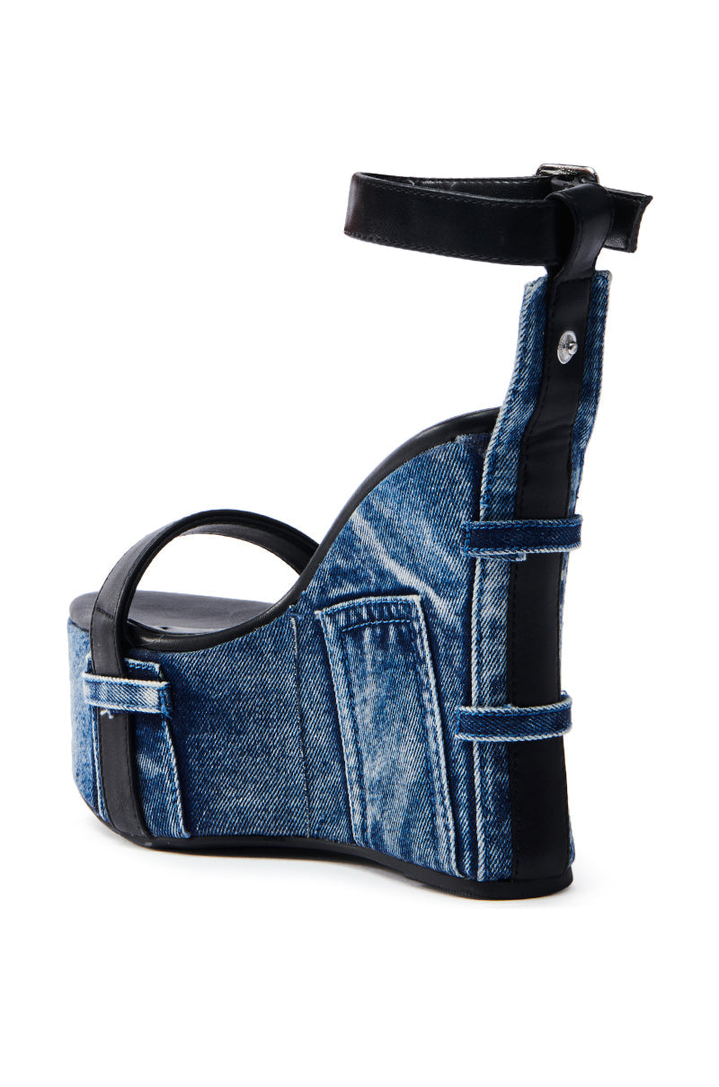AZALEA WANG CLIO DENIM SANDAL