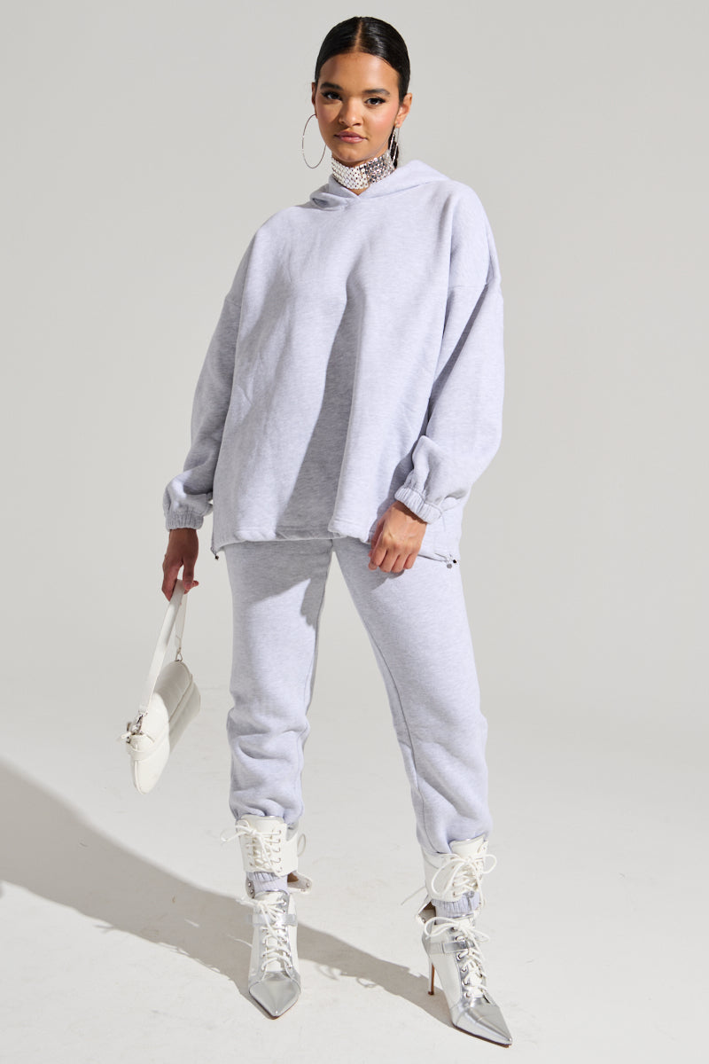 DEXTRA OVERSIZED HOODIE IN HEATHER GREY