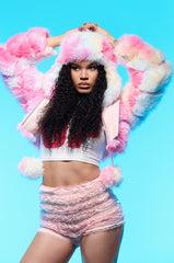 COTTON CANDY SKIES FAUX FUR AVIATOR HAT