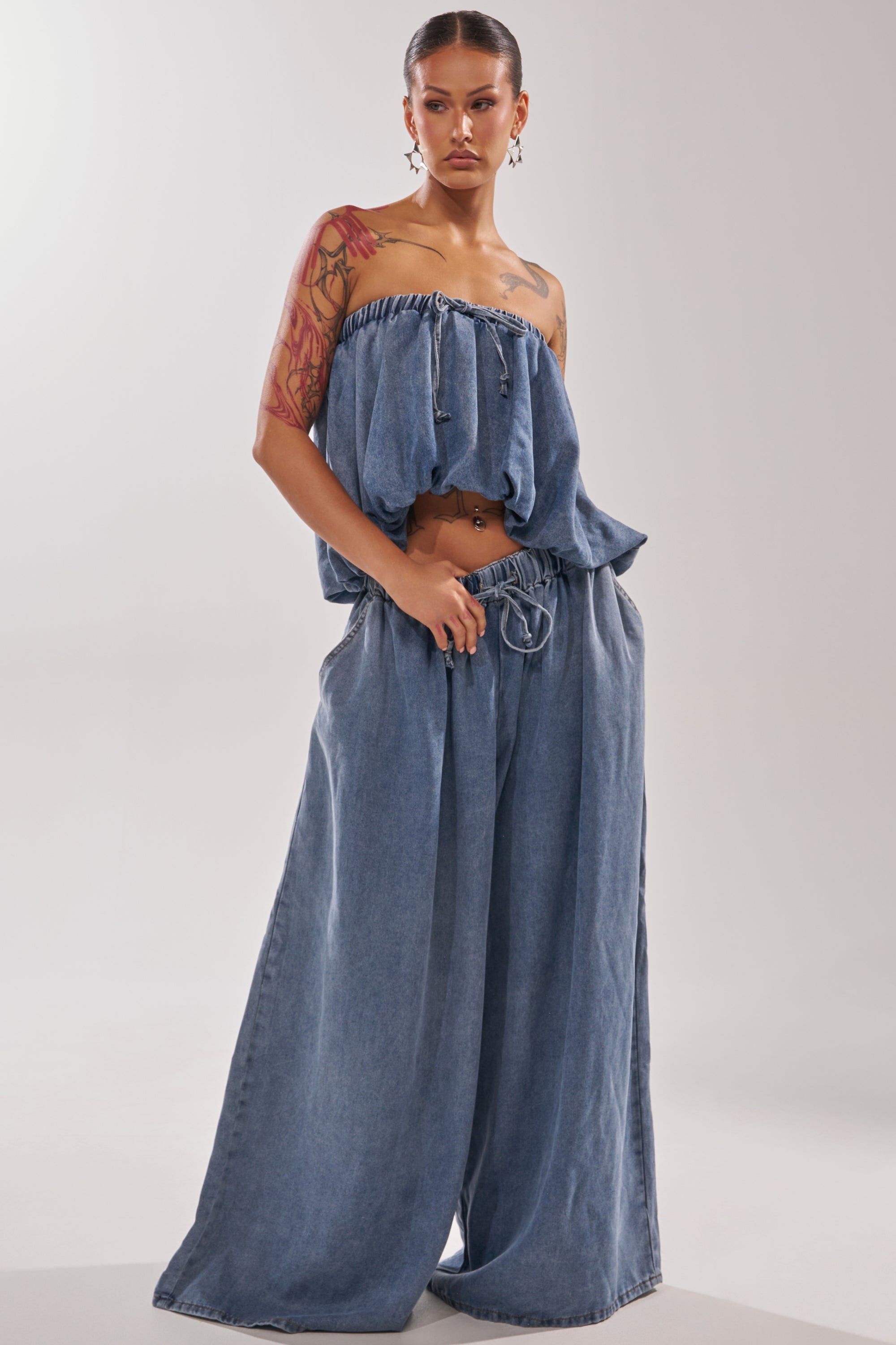 DENIM FOR DAYS TUBE TOP