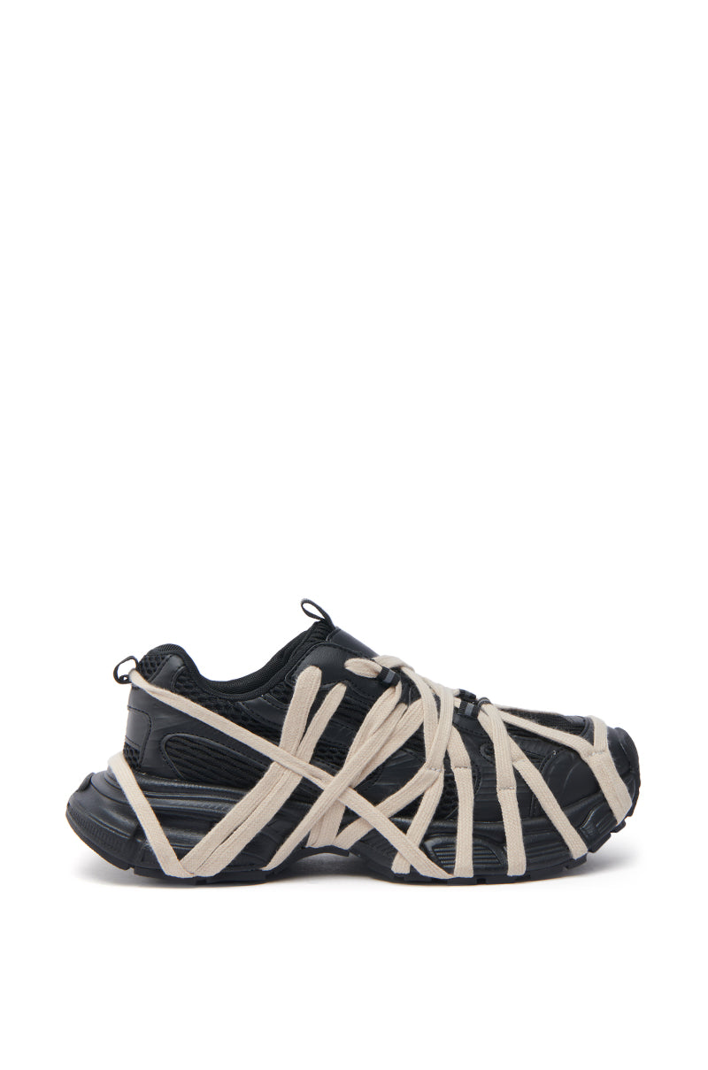 AZALEA WANG SELIE BLACK LACE UP SNEAKER