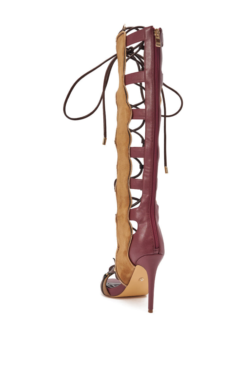 AZALEA WANG SHAI PLUM MULTI GLADIATOR SANDAL