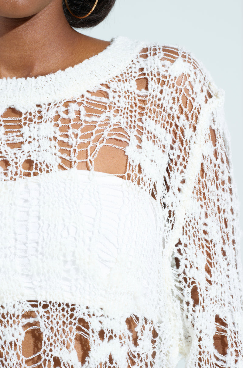 ASYMMETRICAL KNIT TOP IN IVORY