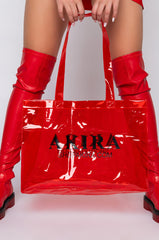 AKIRA PVC SHOPPING BAG IN RED