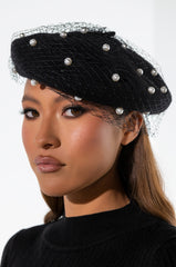 ANABELLE FASHION BERET WITH PEARLS