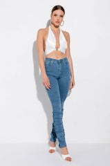 ANITTA STACKED HIGH WAISTED SKINNY JEANS