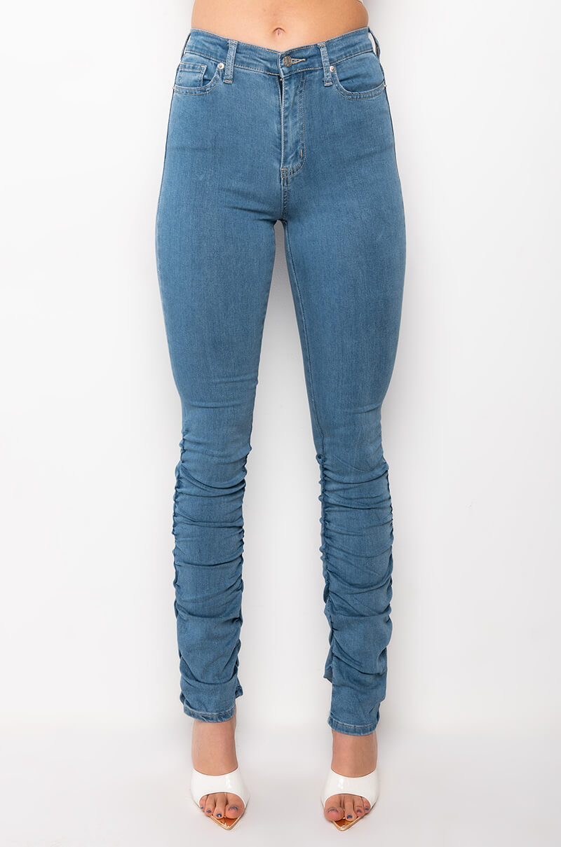 ANITTA STACKED HIGH WAISTED SKINNY JEANS