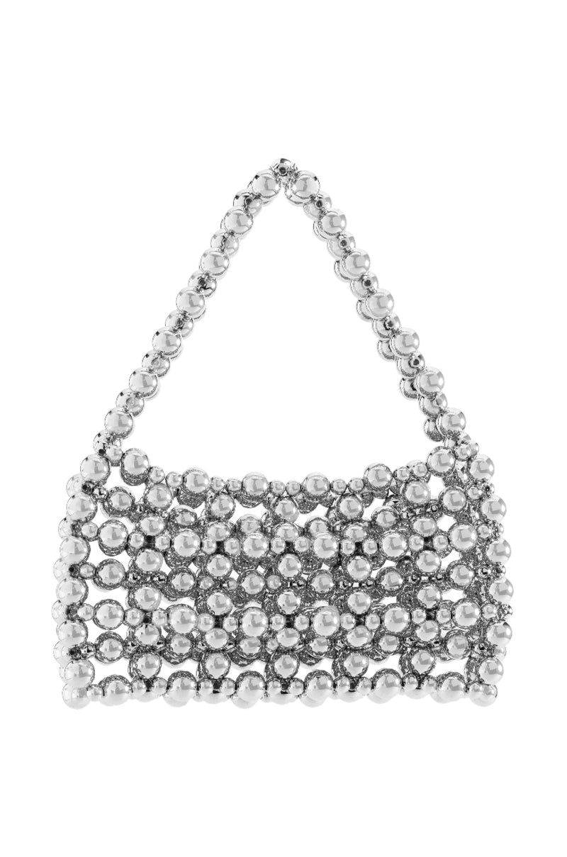ANSEL SILVER BEADED PURSE