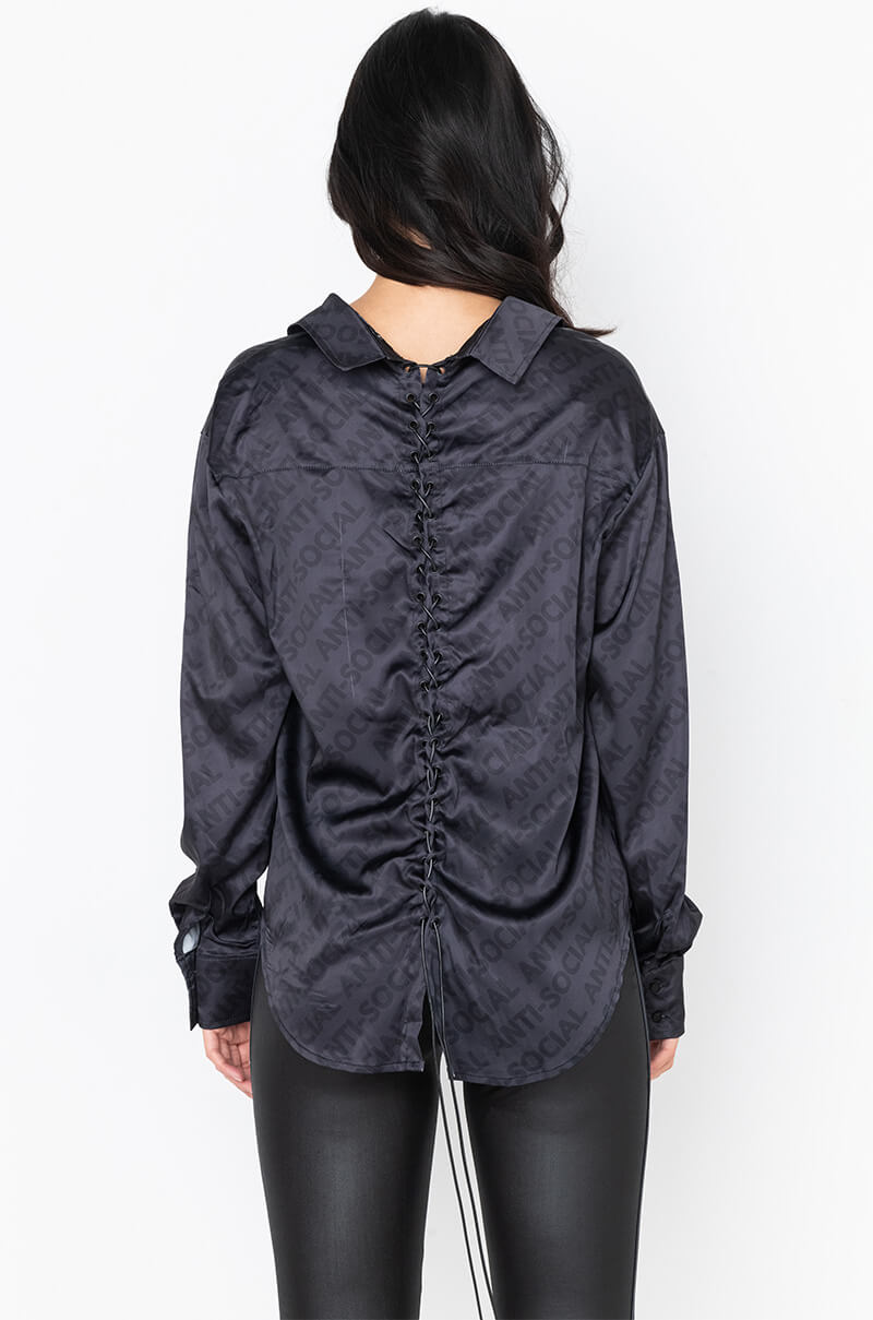 ANTI-SOCIAL SATIN TOP