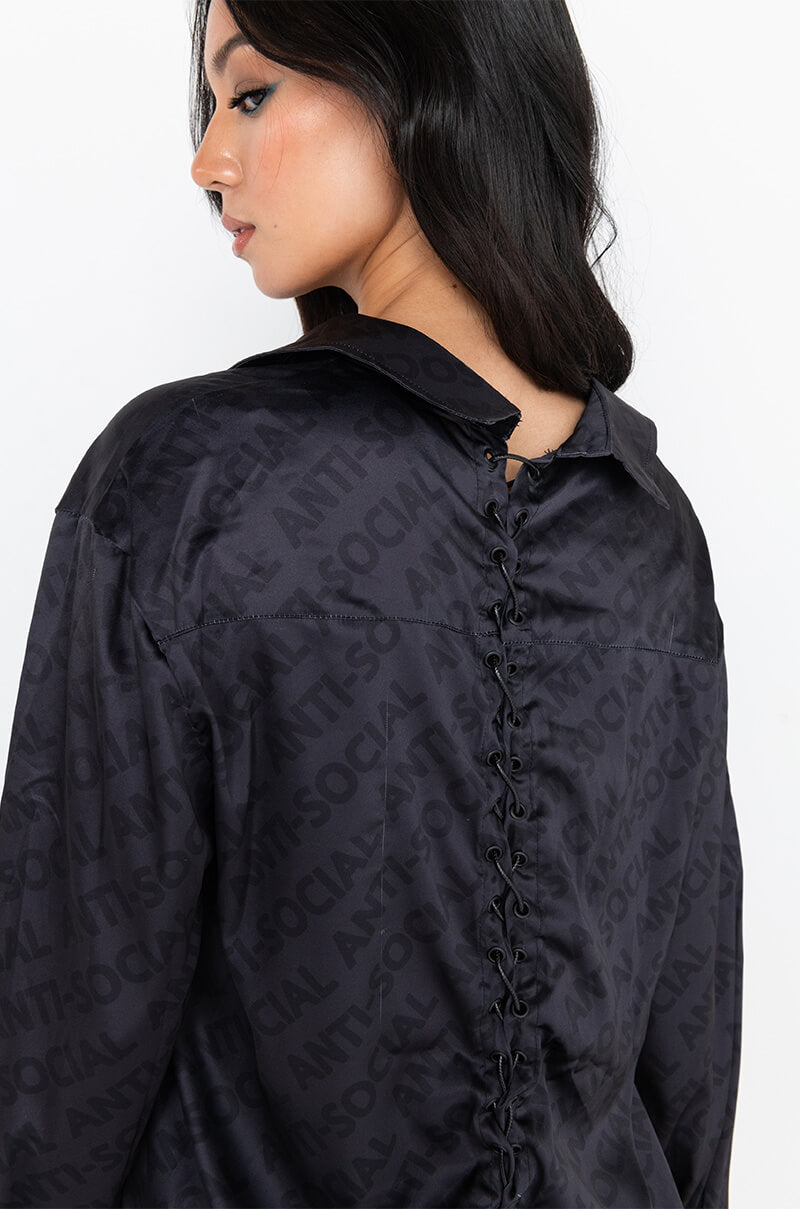 ANTI-SOCIAL SATIN TOP