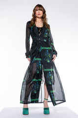 ANTISOCIAL SHEER LONG PRINTED TRENCH