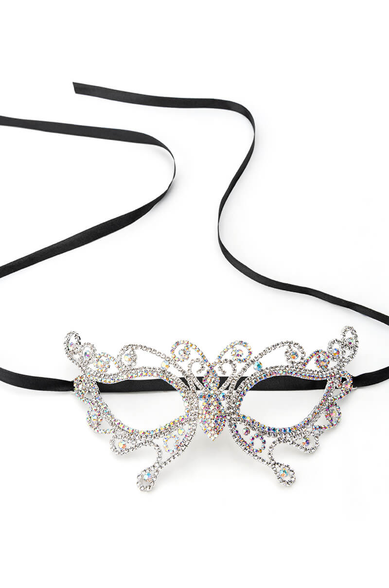 ATHALIA BLACK RHINESTONE MASK