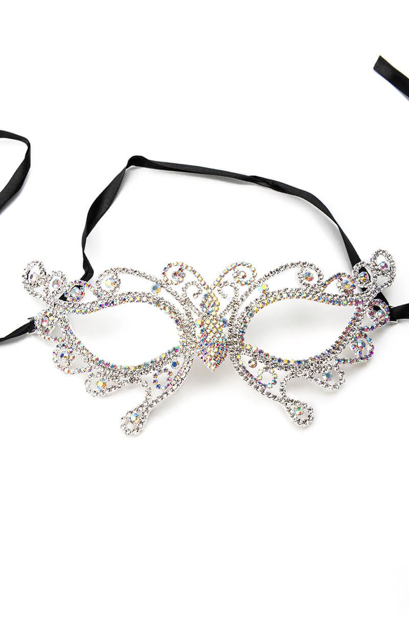 ATHALIA BLACK RHINESTONE MASK