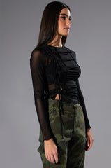 ATTENTION LONG SLEEVE MESH TOP