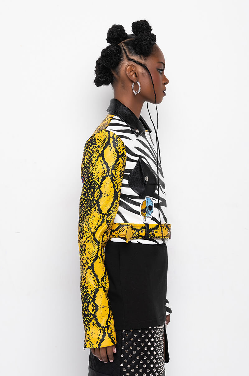 AZALEA WANG MISUNDERSTOOD CROP MOTO JACKET