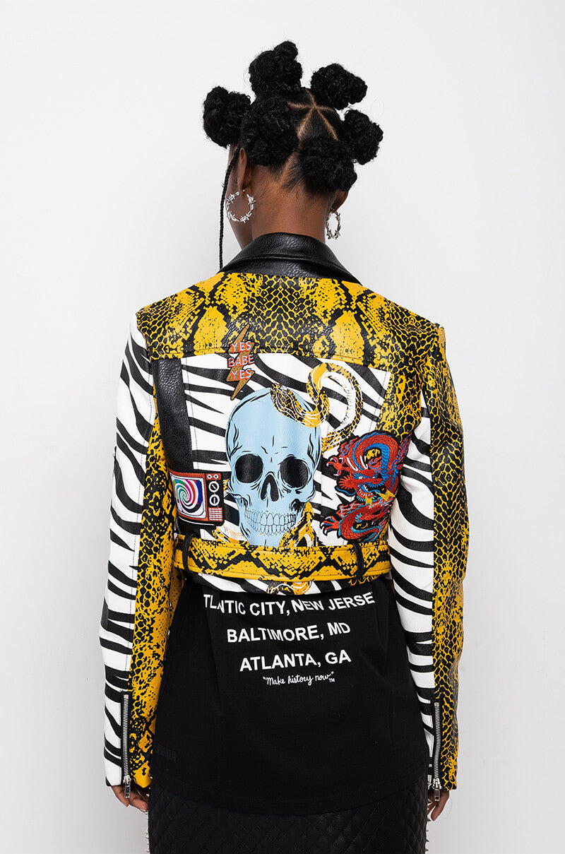 AZALEA WANG MISUNDERSTOOD CROP MOTO JACKET