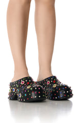 AZALEA WANG THURLOW BLACK EMBELLISHED CLOG