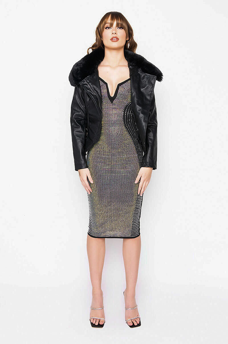 AZALEA WANG TIME FOR LOVE CROC MOTO WITH FAUX FUR