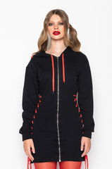 BACK OFF HOODIE SWEATSHIRT DRESS