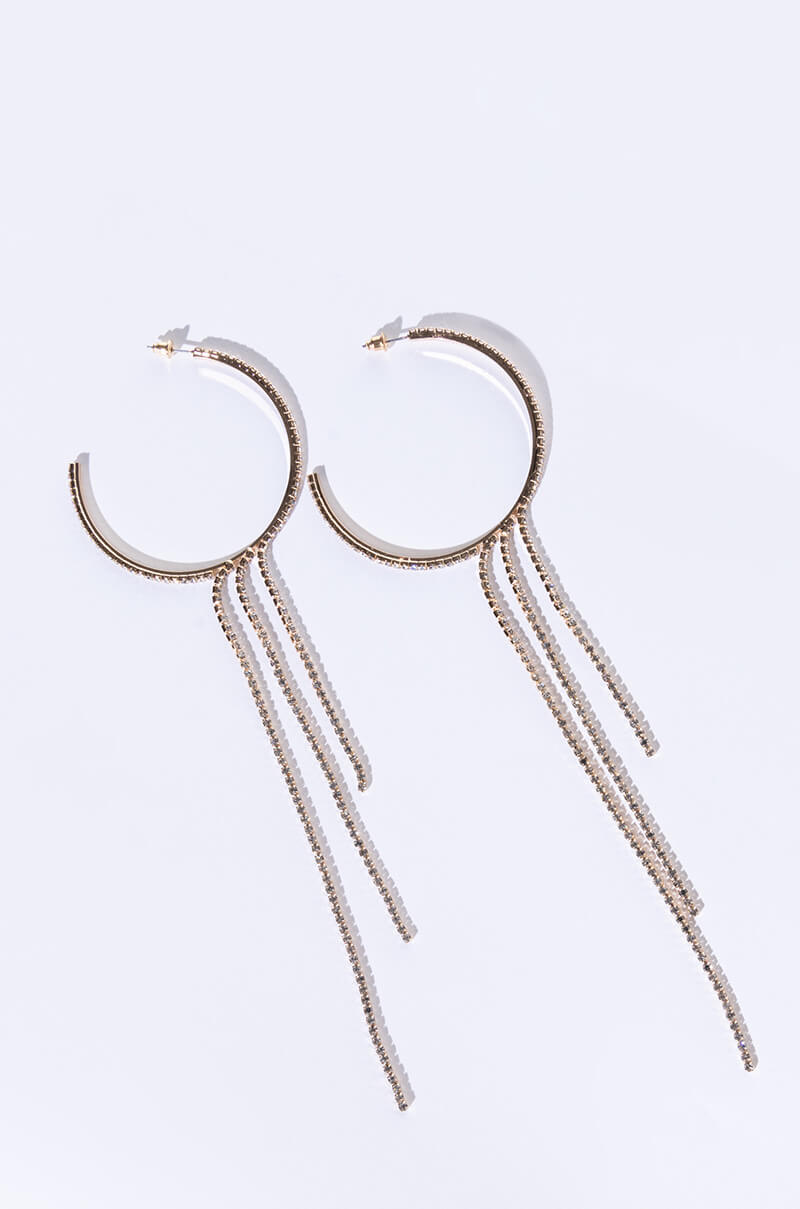 BACK ON SCENE RHINESTONE HOOPS