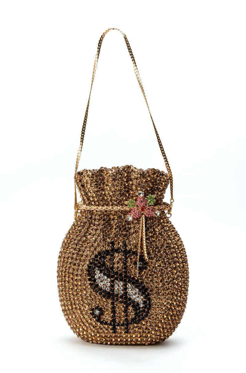 BAGS OF MONEY BLINGED CLUTCH