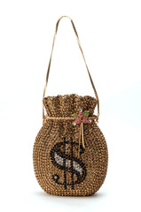 BAGS OF MONEY BLINGED CLUTCH