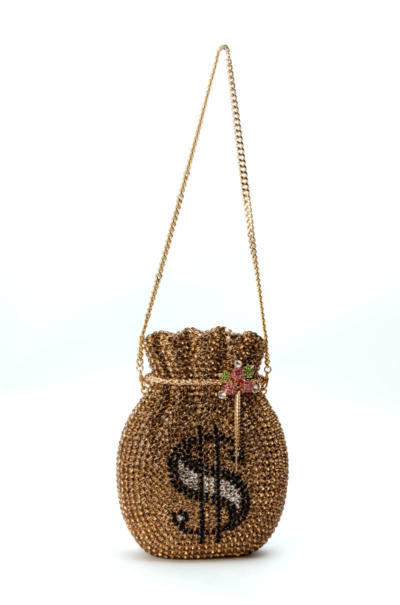 BAGS OF MONEY BLINGED CLUTCH