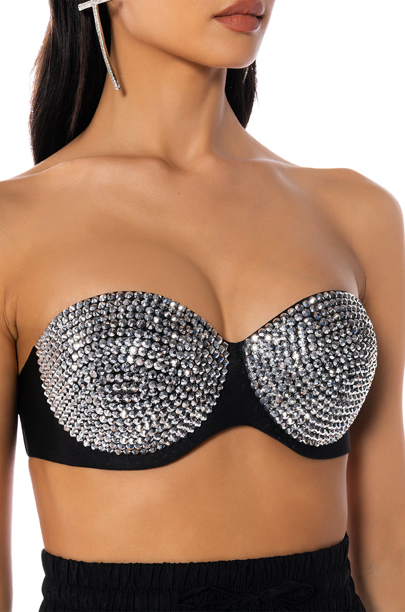 BEDAZZLE SUPPORT BRA D CUP