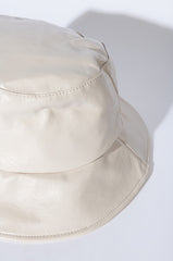 BELLA FAUX LEATHER BUCKET HAT