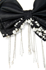 BIG BOW WITH RHINESTONES AND CHAINS