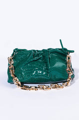 BINDI CROC GREEN BAGUETTE BAG