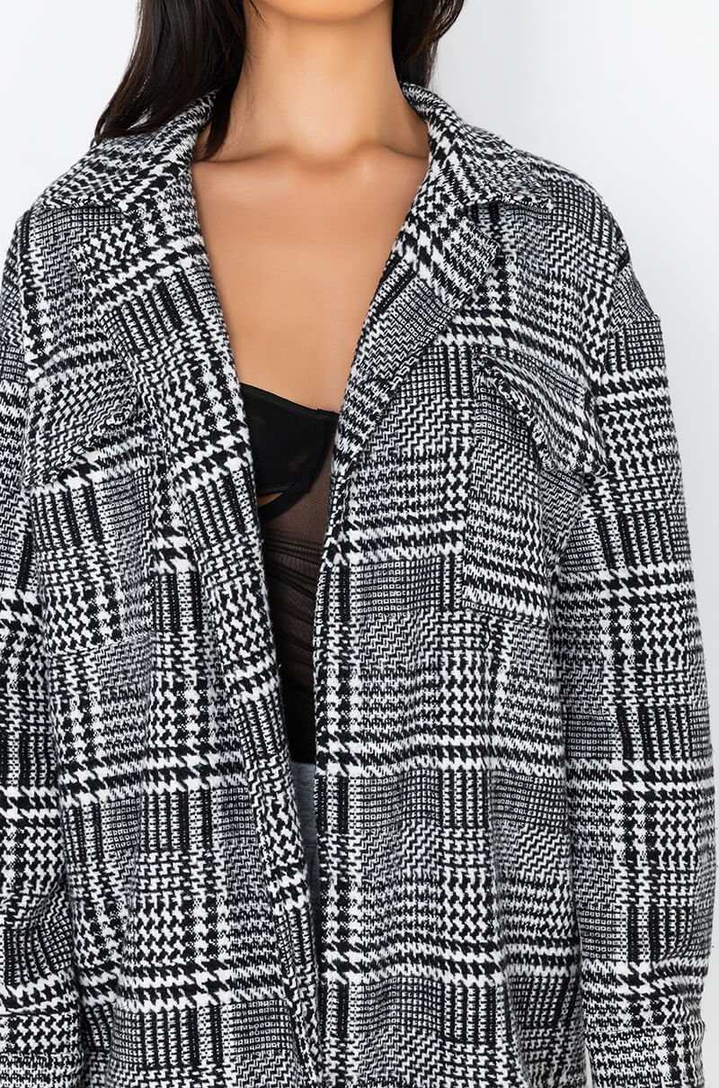 BING PLAID LONG JACKET TRENCH