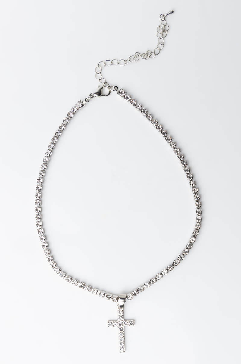 BLING STONE CROSS NECKLACE