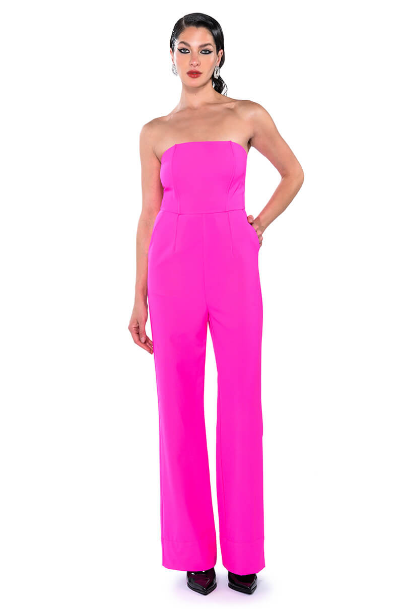 BREA STRAPLESS WIDE LEG JUMPSUIT