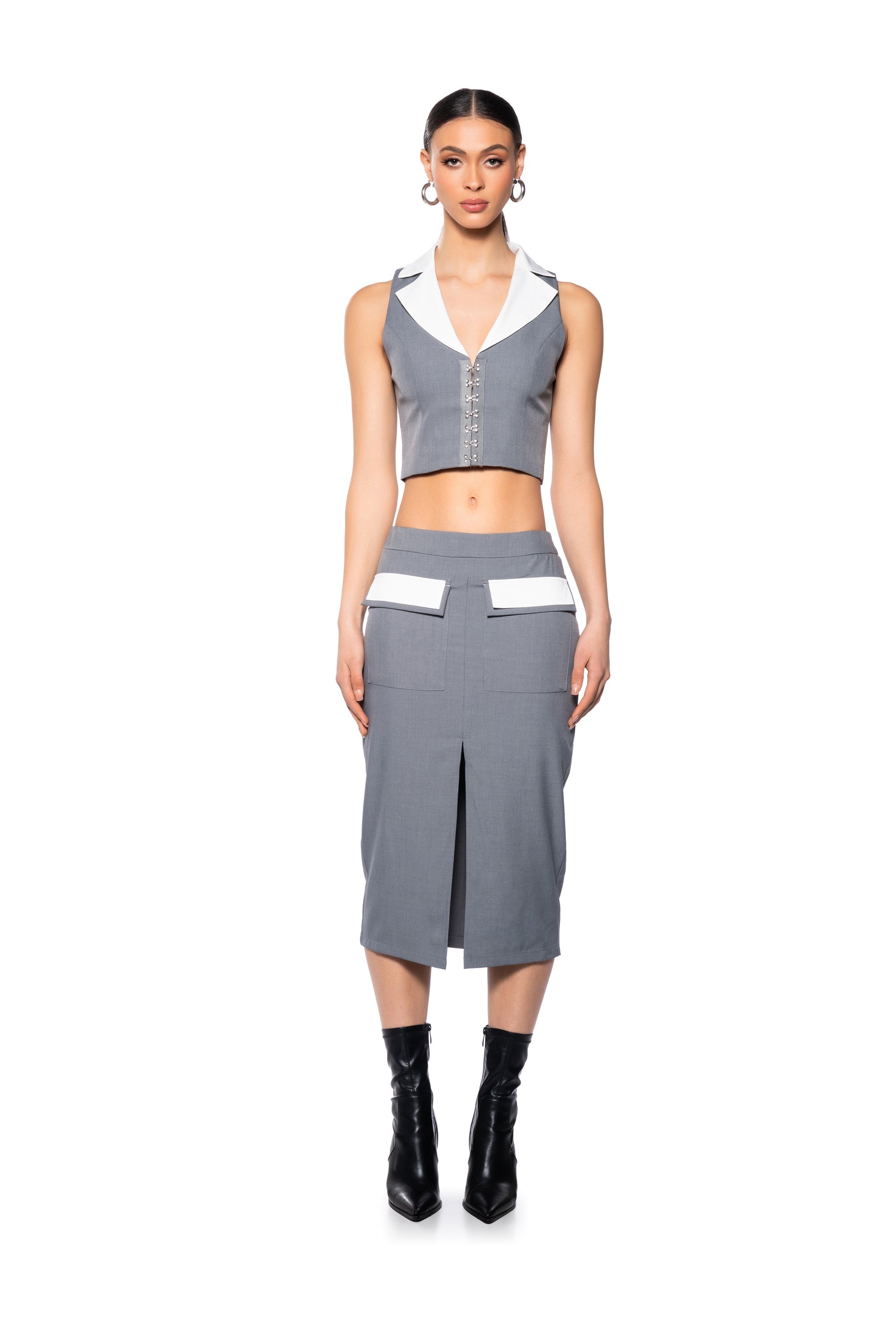 BRITNEY COLLARED VEST TOP