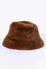 BROWN BEAR FLUFFLY BUCKET HAT