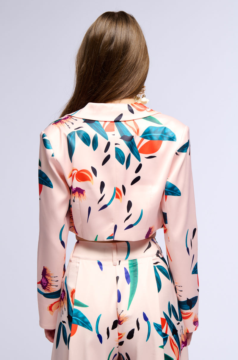 CANDY RAIN SATIN CROP UTILITY BLAZER