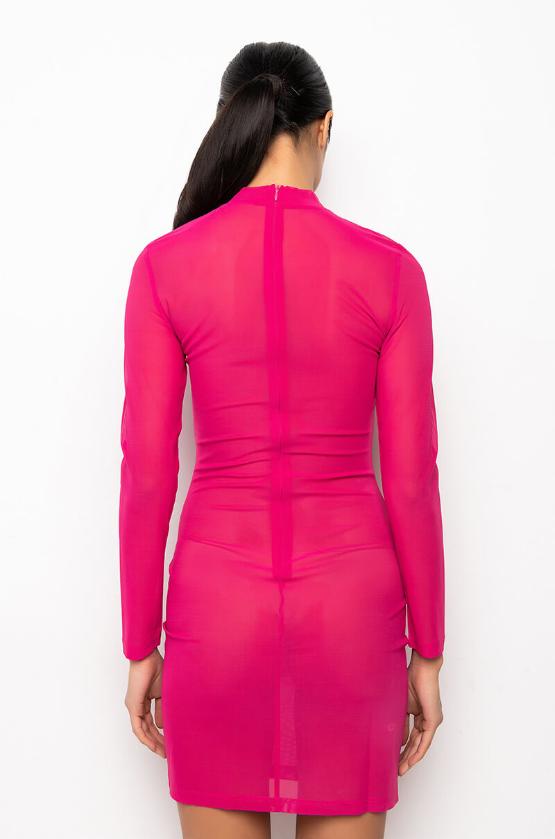 CAN'T MOVE ON MINI MESH DRESS PINK