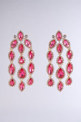 CASCADE RHINESTONE EARRING IN PINK