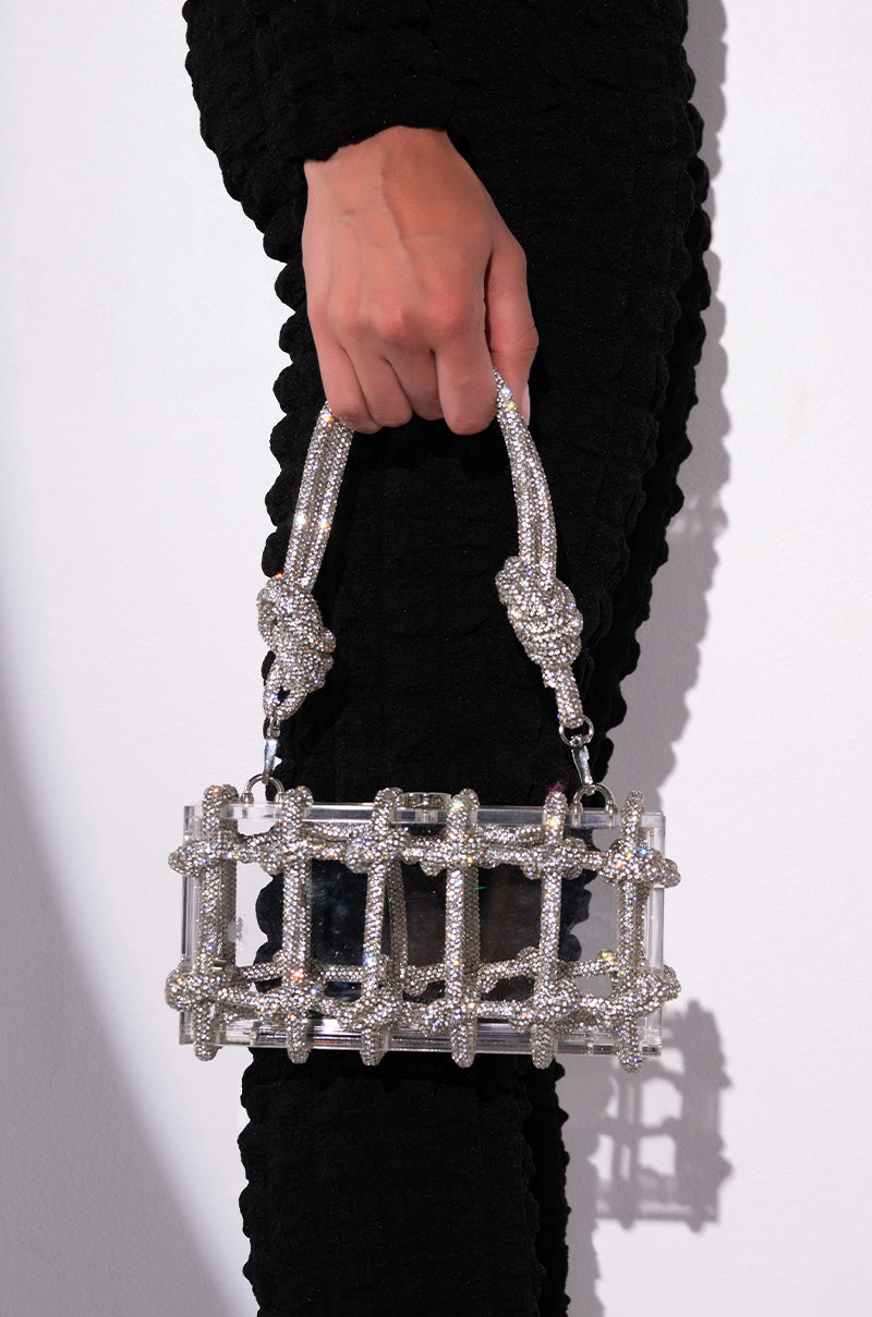 CASEY CLEAR PURSE WITH DIAMOND EMBELLISHMENT